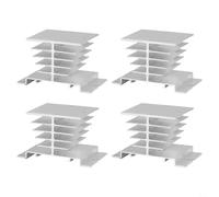 PureBowlic Confezione da 4 dissipatori di calore in alluminio argento per relè a stato solido monofase per SSR 10A 25A 40A pinna di raffreddamento montabile compatta 80X50x50mm modulo di dissipazione