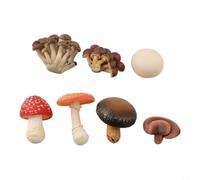 PureBowlic Confezione da 7 modelli di funghi simulati realistici in PVC ornamenti in miniatura per la decorazione del giardino della casa esposizione artificiale ispirata alla natura