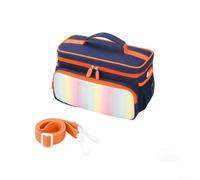 PureBowlic Custodia impermeabile per Toniebox 2 e 1, portatile, con tracolla e maniglia, spazio organizzato per cuffie e stazione di ricarica, blu chiaro (blu scuro)