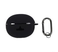 PureBowlic Custodia protettiva in silicone per auricolari Baseus MC1 Pro, antiurto, antipolvere, con moschettone, morbida pelle resistente al sudore per auricolari wireless, blu (nero)