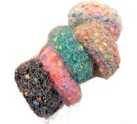 PureBowlic Elastici per capelli in peluche da donna, morbidi elastici per coda di cavallo con design a cartoni animati, non danneggiano le fasce per capelli per code di cavallo alte e panini, 5-6 cm