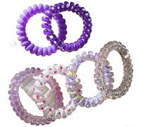 PureBowlic Elastici per capelli invisibili, ad alta elasticità, per donne e ragazze, antiscivolo, a spirale, in plastica morbida, diverse opzioni di colore, confezione da 4 pezzi, senza grovigli, per
