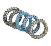 PureBowlic Elastici per capelli invisibili, ad alta elasticità, per donne e ragazze, antiscivolo, a spirale, in plastica morbida, diverse opzioni di colore, confezione da 4 pezzi, senza grovigli, per