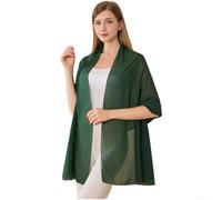 PureBowlic Elegante scialle lungo da donna in chiffon, per matrimoni, damigelle d'onore, feste, serate, stola formale leggera per drappeggio fluente, sciarpa versatile per eventi nuziali e cene, nero