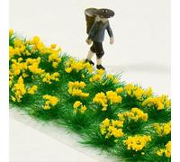 PureBowlic Erba statica autoadesiva per ciuffi, fiori di campo misti da 10 mm, per paesaggi in miniatura, giochi di guerra, modellismo ferroviario, diorama, tavolo di sabbia architettonica, 30 pezzi