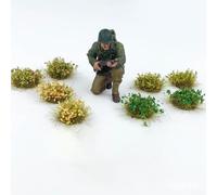 PureBowlic Erba statica per ciuffi per modellini ferroviari in scala HO, grappoli verdi cespugliosi da 9-10 mm per paesaggi in miniatura, giochi di guerra e layout di treni, fogliame realistico (28