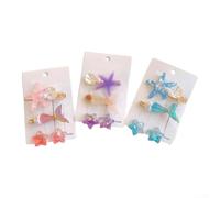 PureBowlic Fermagli per capelli fatti a mano stile coreano in resina a | Fermaglio per capelli a forma di stella marina in resina, fatto a mano, stile coreano, per ragazze e donne, estate