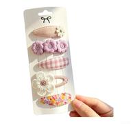 PureBowlic Fermaglio per capelli a forma di farfalla, realizzato a mano, in tessuto, a forma di becco d'anatra, leggero, antiscivolo, rosa, accessorio per capelli per fissare ciocche sciolte frangia