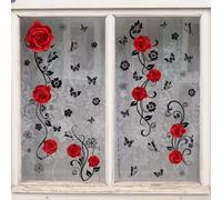 PureBowlic Fiore riutilizzabile romantico double face farfalla rossa | Riutilizzabile Romantico Doppio Fiore Della Decorazione Della Farfalla Rossa Parteggiata Per Dimensione Statica 31 5X31 5 In
