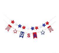 PureBowlic Ghirlanda Patriottica per feste, 220 cm, colore: rosso, bianco e | Design a tema stelle e strisce, vibrante per rosso, bianco blu, perfetto per feste del 4 luglio, espositore per camino B)