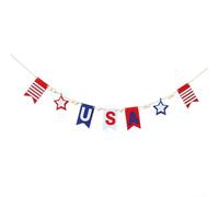 PureBowlic Ghirlanda Patriottica per feste, 220 cm, colore: rosso, bianco e | Design a tema stelle e strisce, vibrante per rosso, bianco blu, perfetto per feste del 4 luglio, espositore per camino (A)
