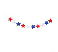 PureBowlic Ghirlanda Patriottica per feste, 220 cm, colore: rosso, bianco e | Design a tema stelle e strisce, vibrante per rosso, bianco blu, perfetto per feste del 4 luglio, espositore per camino (B)