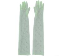 PureBowlic Guanti lunghi in rete trasparente con perle per le donne accessorio per abito da sera da sposa accessorio classico perla dettaglio bianco traspirante design elegante vestibilità comoda 55 x