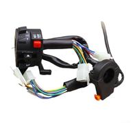 PureBowlic Interruttore per indicatori di direzione sinistro e destro per moto con anabbaglianti per tipo TBT110, kit di ricambio per manubrio in ABS nero, montaggio diretto, facile da installare