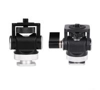 PureBowlic Lega di alluminio Per Mini Hot Shoe Mount 180 Gradi Rotante Testa Della Macchina Fotografica Per Supporto Per DSLR Video Graphy Base Stabile Supporto Nero Stile A 4.5x3.3cm Compatto (Stile