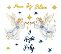 PureBowlic Magneti Natalizi Angelo per Garage Set Completo Magneti Natalizi | Due per angeli, stelle dorate, scritte augurali, scena natività , festiva(Style-2)