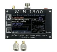 PureBowlic Mini1300 Vector Network Analyzer HF/VHF/UHF SWR Antenna Tester 0.1-1300MHz Touch Screen 4.3 Pollice LCD Per SMA Connettore N-Type Portatile Metallo Case RF Multimetro Campo Misura
