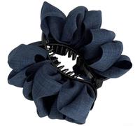 PureBowlic Molletta per capelli da donna, in tessuto di lino, con grande fiocco, in tessuto morbido, geometrico, con supporto per coda di cavallo, accessorio per capelli per coda di cavallo e chignon