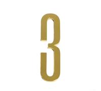 PureBowlic Numeri civici in oro da 7,6 cm, autoadesivi, in lega di zinco, 3D, per numeri di indirizzo, per esterni moderni e esterni, resistente alle intemperie, per cassetta delle lettere della porta