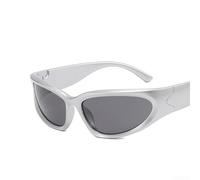 PureBowlic Occhiali da sole quadrati da uomo alla moda con lenti color argento, occhiali di protezione UV400 per uso quotidiano e viaggi, comodi parasole con montatura AC+PC per tutte le forme del