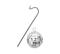 PureBowlic Paletto da discoteca a energia solare, 4 cm, colore: argento | Sensore di luce automatico, carica di giorno, si illumina di notte, argento riflettente per superficie
