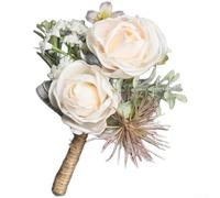 PureBowlic Per champagne, set di bouquet da polso con perle rosa e fiori viola ed eucalipto, braccialetto in corda di canapa fatto a mano per damigelle d'onore, testimoni dello sposo, festa di nozze