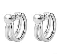 PureBowlic Per orecchini a vite per uomini e donne, orecchini a doppio cerchio senza buco per meccanismo a spirale per una tenuta personalizzata, comodi gioielli alla moda unisex in argento o nero