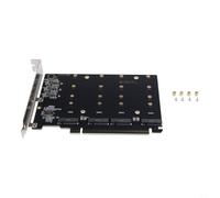 PureBowlic per pcie 4.0/5.0 X16 a 4 porte NVMe M.2 SSD scheda adattatore con indicatori LED, splitter ad alta velocità per espansione multi-SSD, design PCB spesso