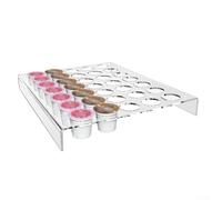 PureBowlic Porta capsule di caffè in acrilico trasparente per 35 scomparti per cialde, moderno supporto verticale organizer Forchen da banco da ufficio, scaffale trasparente 40,6 x 30,6 cm