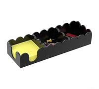 PureBowlic Porta note magnetico 3 in 1 in acrilico per blocchi 3 x 3, organizer da scrivania moderno per base antiscivolo, dispenser modulare trasparente per ufficio scuola spazio di lavoro (nero)