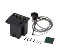 PureBowlic Preamplificatore per chitarra acustica, sintonizzatore EQ per pickup piezo, sistema equalizzatore a 2 bande per chitarra, materiale ABS, facile da installare, controllo del volume del tono