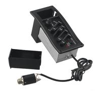 PureBowlic Preamplificatore per chitarra elettrica acustica a 4 bande EQ per display sintonizzatore, controllo del volume dei bassi e degli acuti, sistema piezo ABS per strumenti a corda, nero