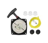 PureBowlic Pull Starter Assembly per 52cc Earth Auger, per MC43RCE 63022 10310 per MINI Tiller MD43 Weeder, 2HP Motore Recoil Start Kit con filtro e tappo, Nero e Giallo Giardino Strumento Parte