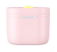 PureBowlic Quiet - Umidificatore da 1200 ml con triplo ugello spray, diffusore USB da scrivania con luci LED colorate, spegnimento automatico, per camera da letto, ufficio, casa, bianco (rosa)