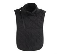 PureBowlic Scaldacollo da moto per uomo e donna, copertura antivento per spalle con cerniera, caldo tessuto Taslon per equitazione, ciclismo, sci, nero, 40 x 36 cm (nero)