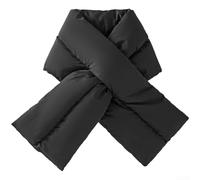 PureBowlic Scaldacollo invernale a forma di croce in cotone ispessito, antivento, antistatico, stile coreano, 110 x 20 cm, nero, per donne e uomini, viaggi all'aperto (nero)