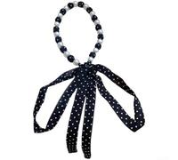 PureBowlic Sciarpa da donna a pois con perle, leggera sciarpa trasparente con accenti di perle per l'estate, per un versatile fazzoletto da collo o catena in vita, accessorio alla moda in stile