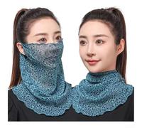 PureBowlic Sciarpa da donna con stampa floreale, in poliestere traspirante, scaldacollo e maschera per il viso per passanti per le orecchie, fascia versatile per l'uso quotidiano blu, verde, marrone