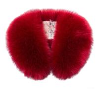 PureBowlic Sciarpa da donna in finta peluche staccabile morbida calda invernale collo avvolgente scialle per abiti alla moda rosso nero bianco beige grigio rosa kaki albicocca lavanda azzurro bordeaux