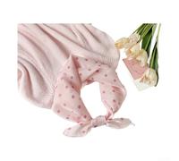 PureBowlic Sciarpa da donna in organza a pois, 60 x 60 cm, morbida e traspirante, accessorio per capelli, stile coreano giapponese, sciarpa alla moda per ragazze (rosa)