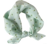 PureBowlic Sciarpa da donna in organza a pois, 60 x 60 cm, morbida e traspirante, accessorio per capelli, stile coreano giapponese, sciarpa alla moda per ragazze (verde)