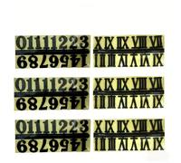 PureBowlic Set di numeri arabi e romani, confezione da 3 pezzi di parti per orologi in ABS nero, numeri romani arabi da 2,3 cm, per riparazioni fai da te, decorazioni per numeri civici, accessori da
