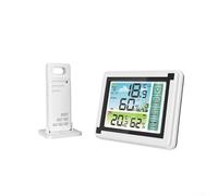 PureBowlic Stazione meteo wireless con display touchscreen a colori e monitor di umidità della temperatura interna ed esterna, sensore incluso, memoria per letture più basse e più alte, adatta per la