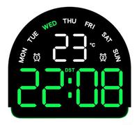 PureBowlic Sveglia digitale a LED con display di temperatura e umidità, luce ambientale regolabile, doppio allarme, visualizzazione della data nei giorni feriali, facile da usare, orologio da comodino