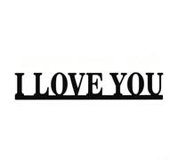 PureBowlic Targa decorativa da parete in ferro con messaggio "Love You Bye", moderna e minimalista, in metallo, per camera da letto, soggiorno, citazione rosa, 22 x 8 cm, decorazione da appendere (I)