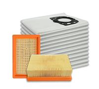 PUREBURG 2 Filtri Piatti con 12 Sacchetti per Aspirapolvere Set di Filtri Compatibile con Kärcher WD4 WD5 WD6 WD5P WD6P Premium MV4 MV5 MV6 Aspirapolvere Codice 2.863-005.0 2.863-006.0