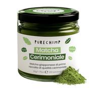 PureChimp Tè Verde Matcha in Polvere 50g, Grado Cerimoniale dal Giappone | Tè verde puro al 100%, coltivato all'ombra, ideale per matcha latte, infusi e ricette, vegano, barattolo di vetro riciclabile
