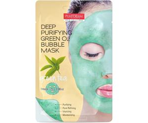 Purederm - Deep Purifying Black O2 Bubble Mask "GREEN TEA" Maschere in tessuto 20 g unisex