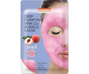 Purederm - Deep Purifying Black O2 Bubble Mask "PEACH" Maschere in tessuto 20 g unisex