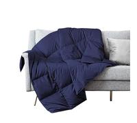Puredown Soft Feather Down Throw Blanket Lightweight Packable Couch Throw for Indoor and Outdoor Use 50""""X70"""" Navy